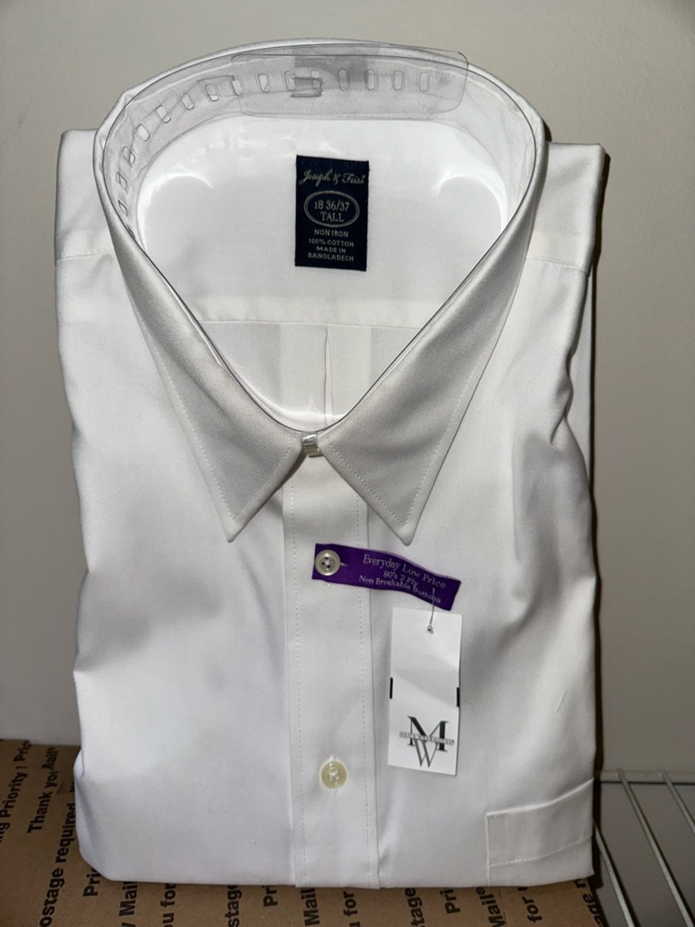White Men’s Dress Shirt Joseph & Feiss - Point Collar